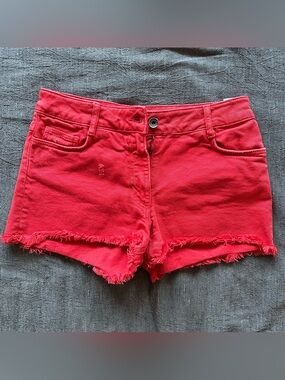 Sandro Paris Red Denim Shorts